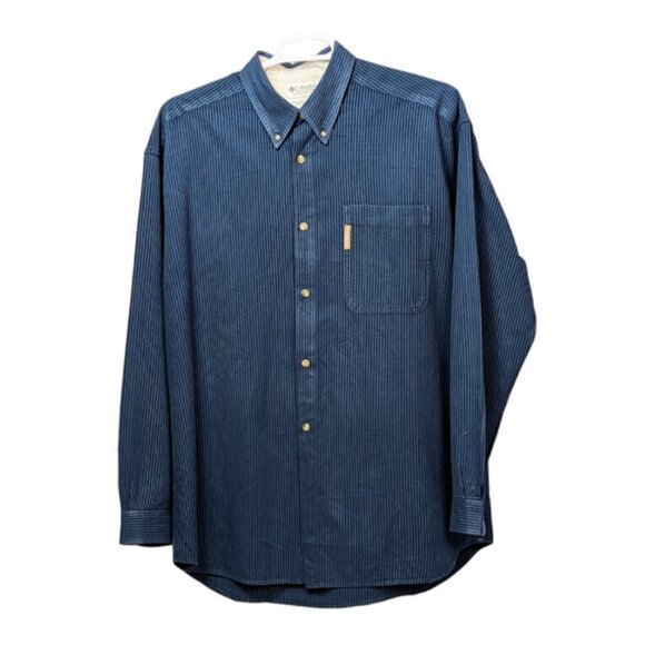 Columbia Other - COLUMBIA SPORTSWEAR COMPANY Cotton Button Down Shirt Blue Stripe Size XXL